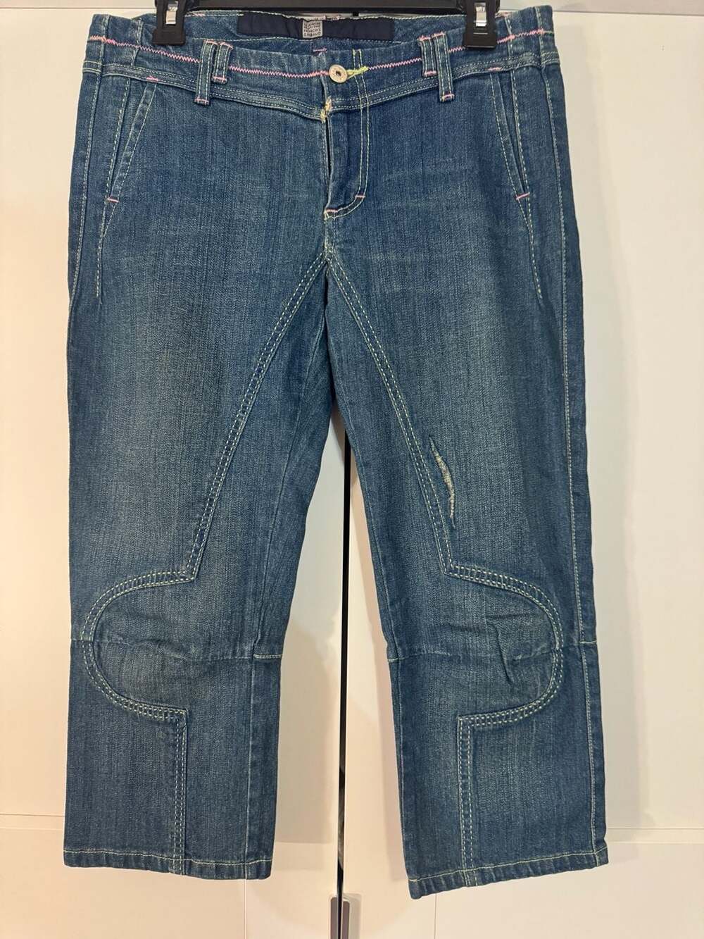 Marithé + François Girbaud Women's Denim Moto-Style Cropped Jeans